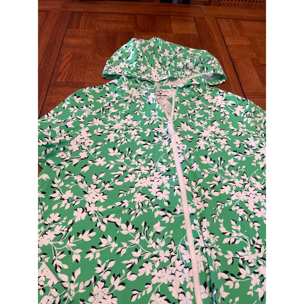 Draper James x Lands' End floral zip-up hoodie in green and white M - Picture 2 of 5